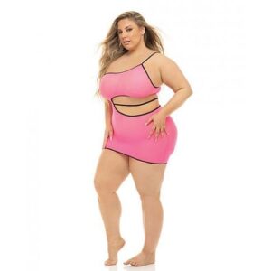 Pink Lipstick All You Need Cut Out Dress Neon Pink Qn