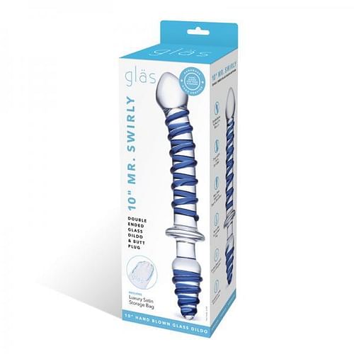 Glas 10 Inches Mr. Swirly Double Ended Glass Dildo & Butt Plug - Image 2