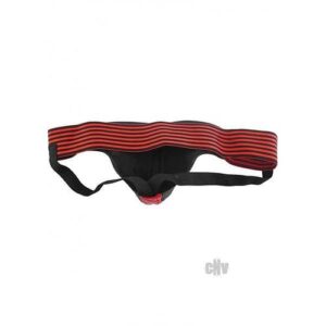 Rouge Leather Jockstrap Stripes Red Black