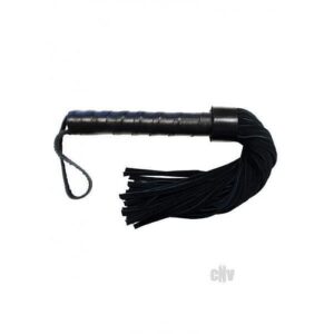 Rouge Leather Handle Short Suede Flogger Black