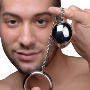 Stainless Steel Cock Ring And Anal Plug Silver