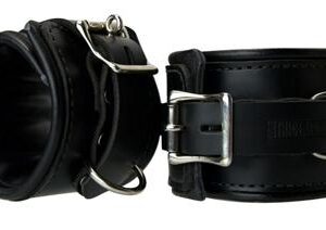 Leather Padded Premium Locking Wrist Restraints Black
