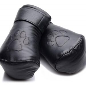 Strict Leather Padded Puppy Mitts Black