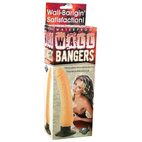 Waterproof Wall Bangers Beige Vibrating Dildo - Image 2