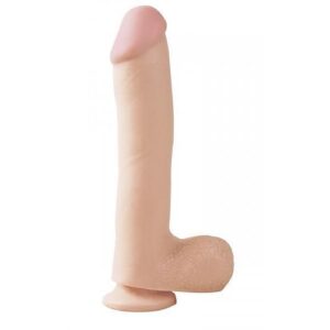 Basix Rubber Works 10 inches Dong Suction Cup Beige
