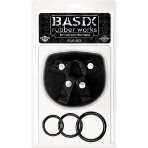 Basix Rubber Works Universal Harness Plus Size Black