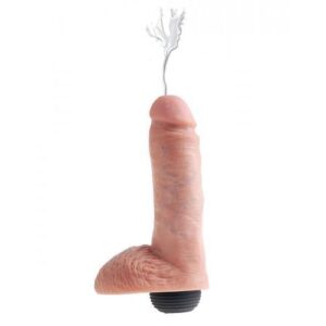 King Cock 8 inches Squirting C*ck Balls Beige