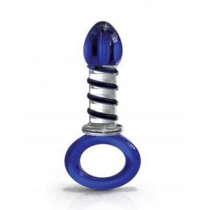 Icicles No 81 Blue Glass Massager with Ring End