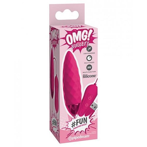 OMG! BULLETS  #FUN USB Powered Bullet Vibrator Fuchsia - Image 3