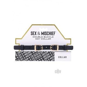 Sandm Double Buckle Day Collar Blk/gld