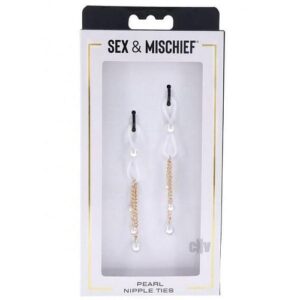 Sandm Pearl Nipple Ties Wht/gld