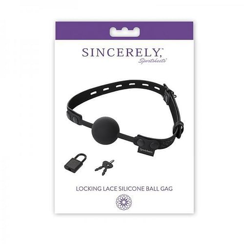 Sincerely Locking Lace Ball Gag Black O/S - Image 2