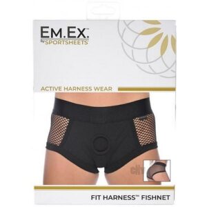 Em Ex Fit Harness Fishnet 2xlg Black