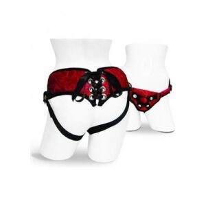 Red Lace Corsette Strap-On Adjustable