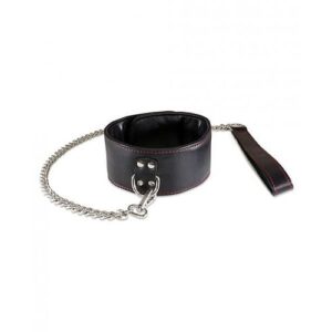 Sultra Lambskin 2.5 inches Collar With 24 inches Chain Black