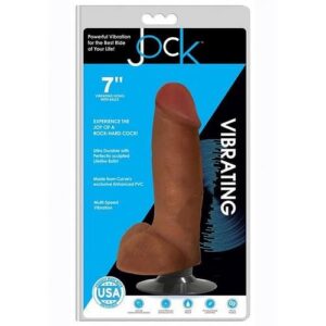 Jock Vibrating Dong W/balls 7 Caramel