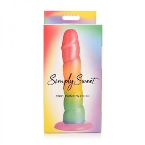 Curve Toys Simply Sweet 6.5" Swirl Rainbow Dildo
