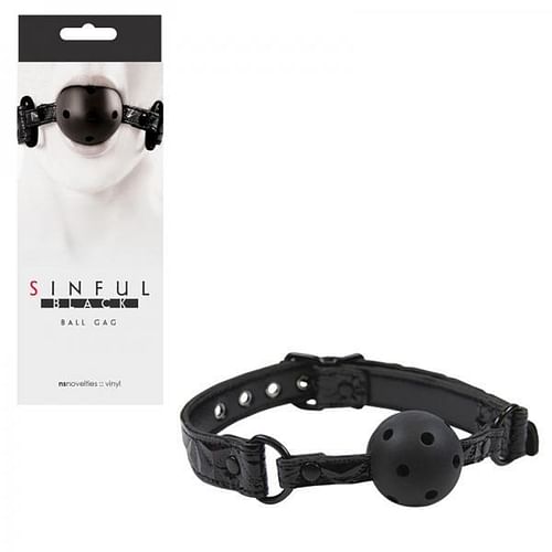 Sinful Black Ball Gag - Image 4