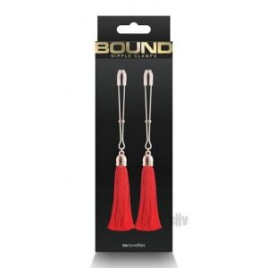 Bound Nipple Clamps T1 Rose Gld/red