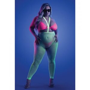 Glow Come Alive Suspender Stockings, Bralette & G-string Multi Color Qn