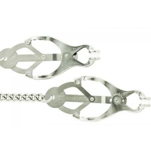 Endurance Butterfly Nipple Clamps With Link Chain - Silver