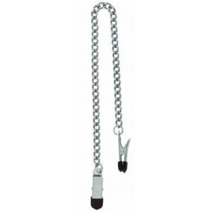 Endurance Broad Tip Nipple Clamps With Link Chain Silver