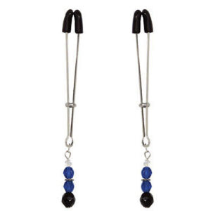 Blue Beaded Nipple Clamps With Tweezer Tip Blue