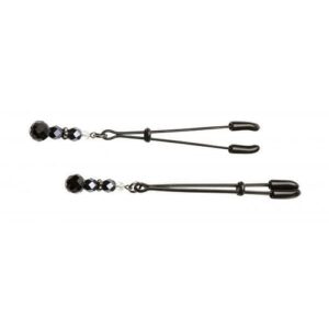 Black Beaded Nipple Clamps With Tweezer Tip Black