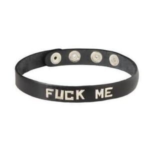 Wordband Collar Fuck Me - Black
