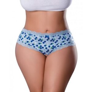 Sweet Treats Crotchless Boy Short W/wicked Sensual Care Blueberry Lube - Blue Qn