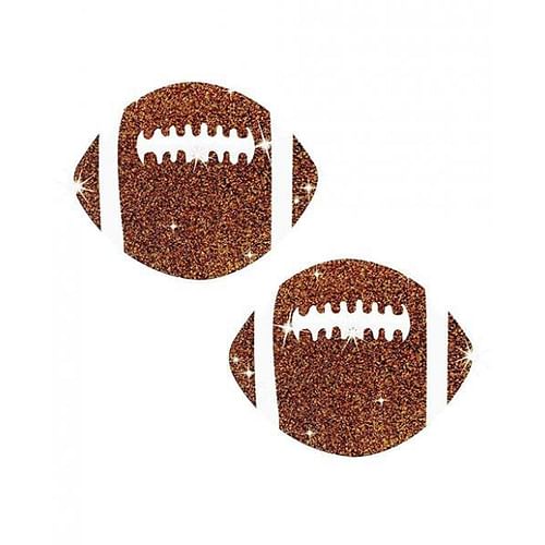 Neva Nude Football Glitter Pasties - Brown O/s