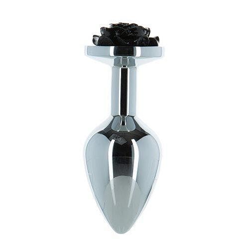 Lux Active Black Rose 3.5in Metal Butt Plug Medium - Image 3