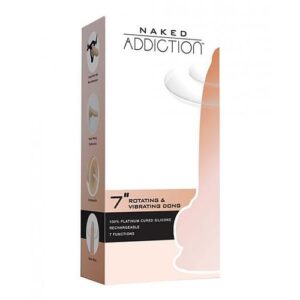 Naked Addiction 7" Rotating & Vibrating Dong W/remote - Flesh