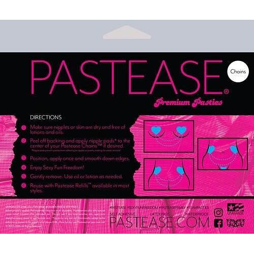 Black Shattered Disco Ball Heart With Gold Chains Pasties - Image 3