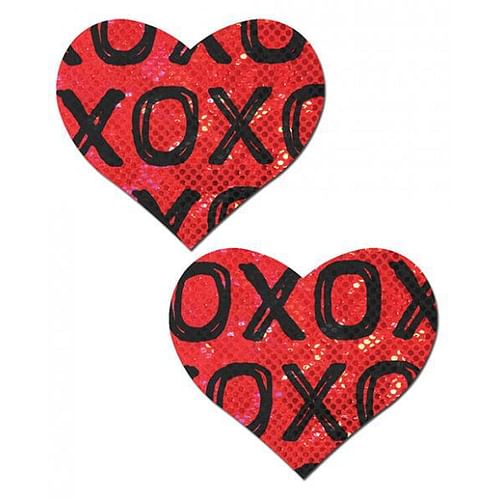 Pastease Shattered Glass Disco Ball Red With Black XO Heart - Image 2