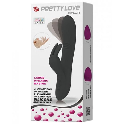 Pretty Love Dylan Bunny Ears Come Hither Rabbit Vibrator Black - Image 2