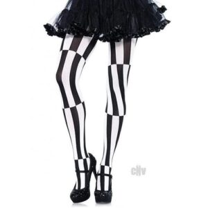 Woven Stripe Illusion Hose 3x-4x Blk/wht