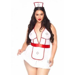 Nightshift Nurse 3pc Set White/red