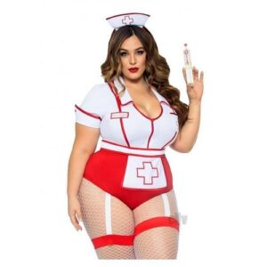 Nurse Feelgood 2pc 1x/2x Red/wht