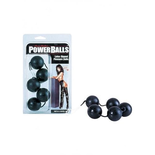 Power Balls Latex Dipped Weighted Pleasure Balls 1.25 Inch - Black - Image 2