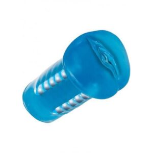 Basic Essentials Beaded Masturbator 5 Inch Blue