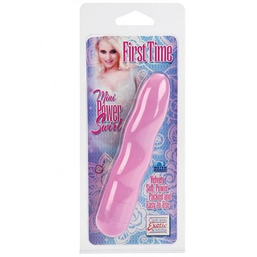 First Time Mini Power Swirl Vibrator Waterproof 4.5 Inch - Pink - Image 3
