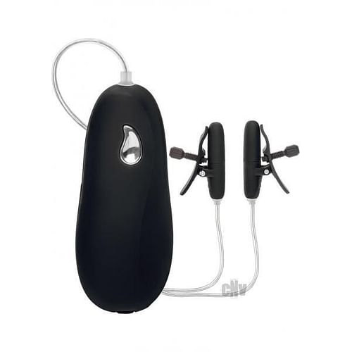Nipple Play Teasers Vibrating Heated Nipple Clamps Black - Image 2