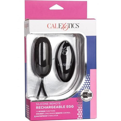 Silicone Remote Rechargeable Egg Vibrator Black - Image 4