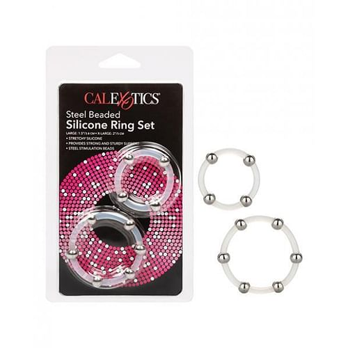 Steel Beaded Silicone Ring Set - Image 2