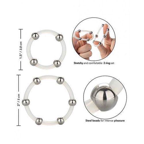 Steel Beaded Silicone Ring Set - Image 5