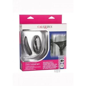 Remote Control Lace Thong Set Black