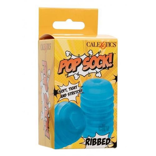 Pop Sock Ribbed Stroker Blue