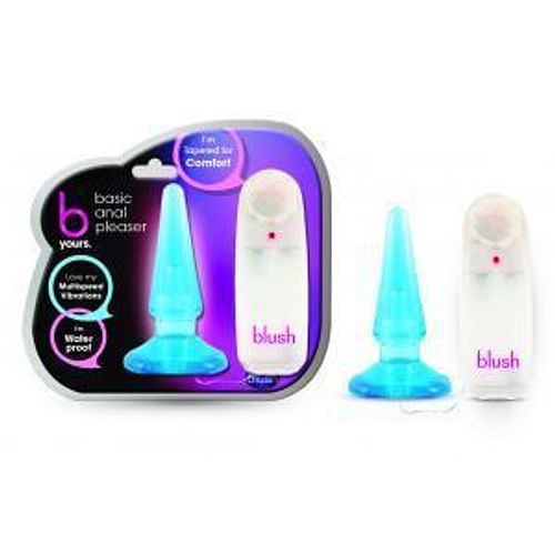 Basic Anal Pleaser Blue Vibrating Plug - Image 2