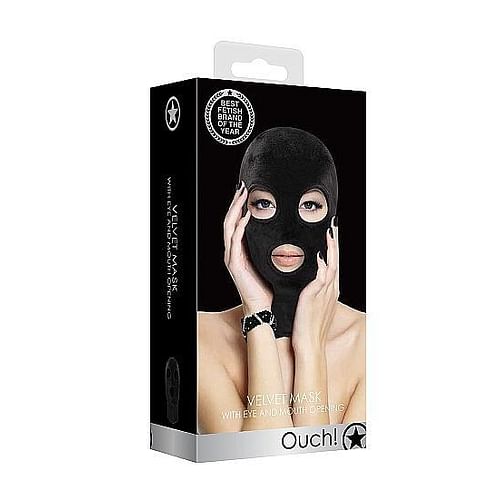 Ouch Velvet & Velcro Mask With Eye And Mouth Opening - Image 3